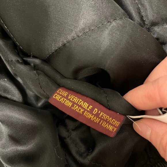 Vintage 1980s Rue Royale Leather Jacket w/ Fleece Collar – L - Picture 8 of 14